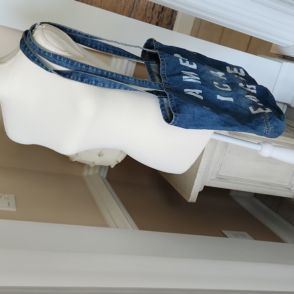 NWOT ❗️ American Eagle denim shoulder bag distressed big handbag - Picture 11 of 13